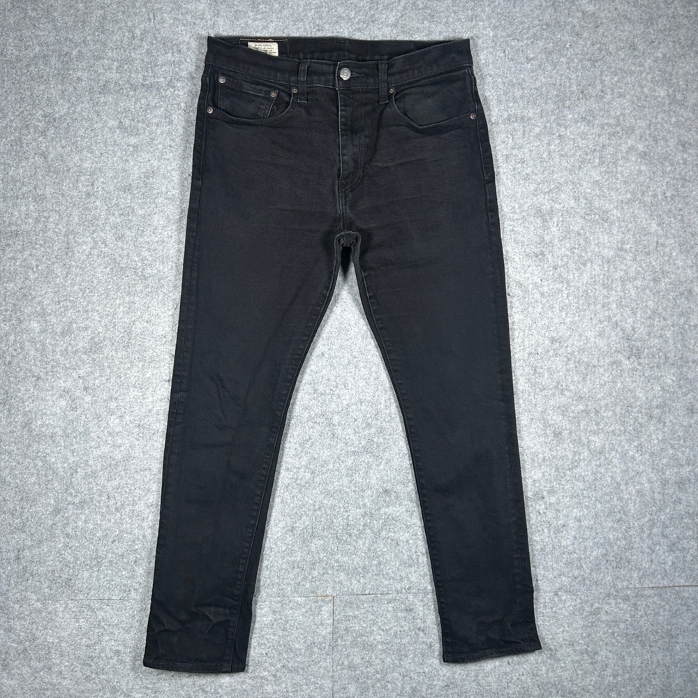 Levi's 512 Denim Jeans Mens 32x30 Black Slim Taper Stretch Casual